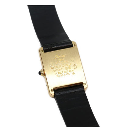 Cartier カルティエ 80-90s W1002753 925 マストタンクLM ヴェルメイユ アイボリー文字盤 QZ 革 腕時計