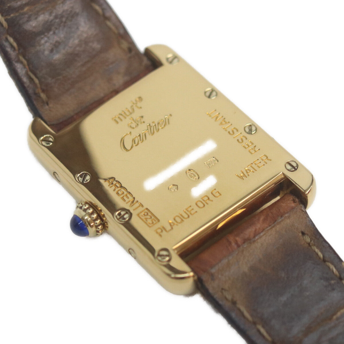 Cartier カルティエ 99-00s W1013654 925 マストタンクヴェルメイユSM後期 飛びローマアイボリー文字盤 QZ 革 腕時計