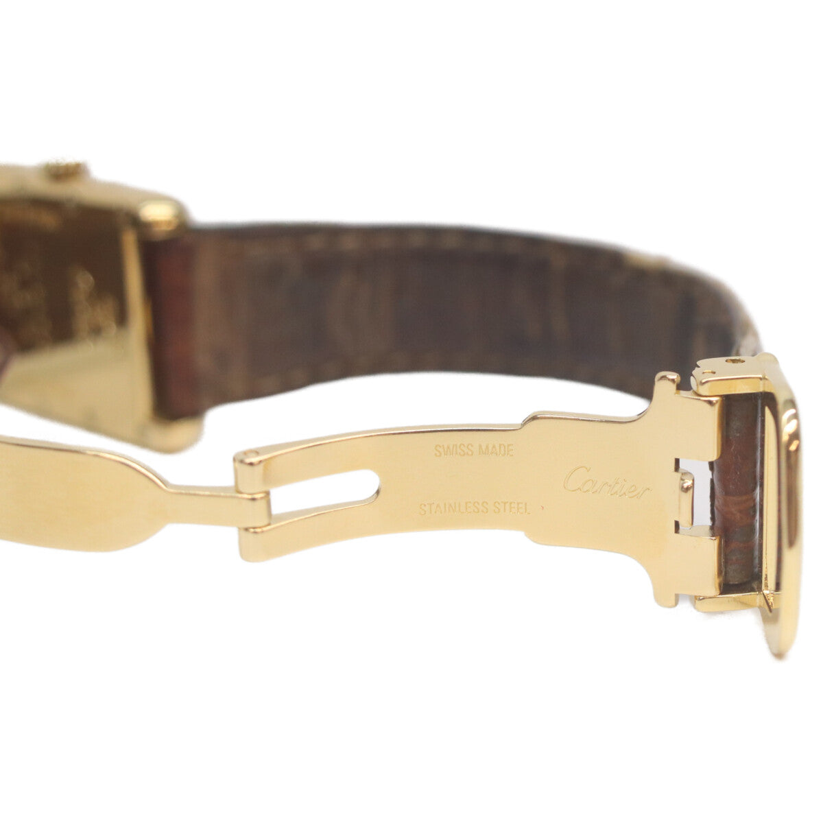 Cartier カルティエ 99-00s W1013654 925 マストタンクヴェルメイユSM後期 飛びローマアイボリー文字盤 QZ 革 腕時計