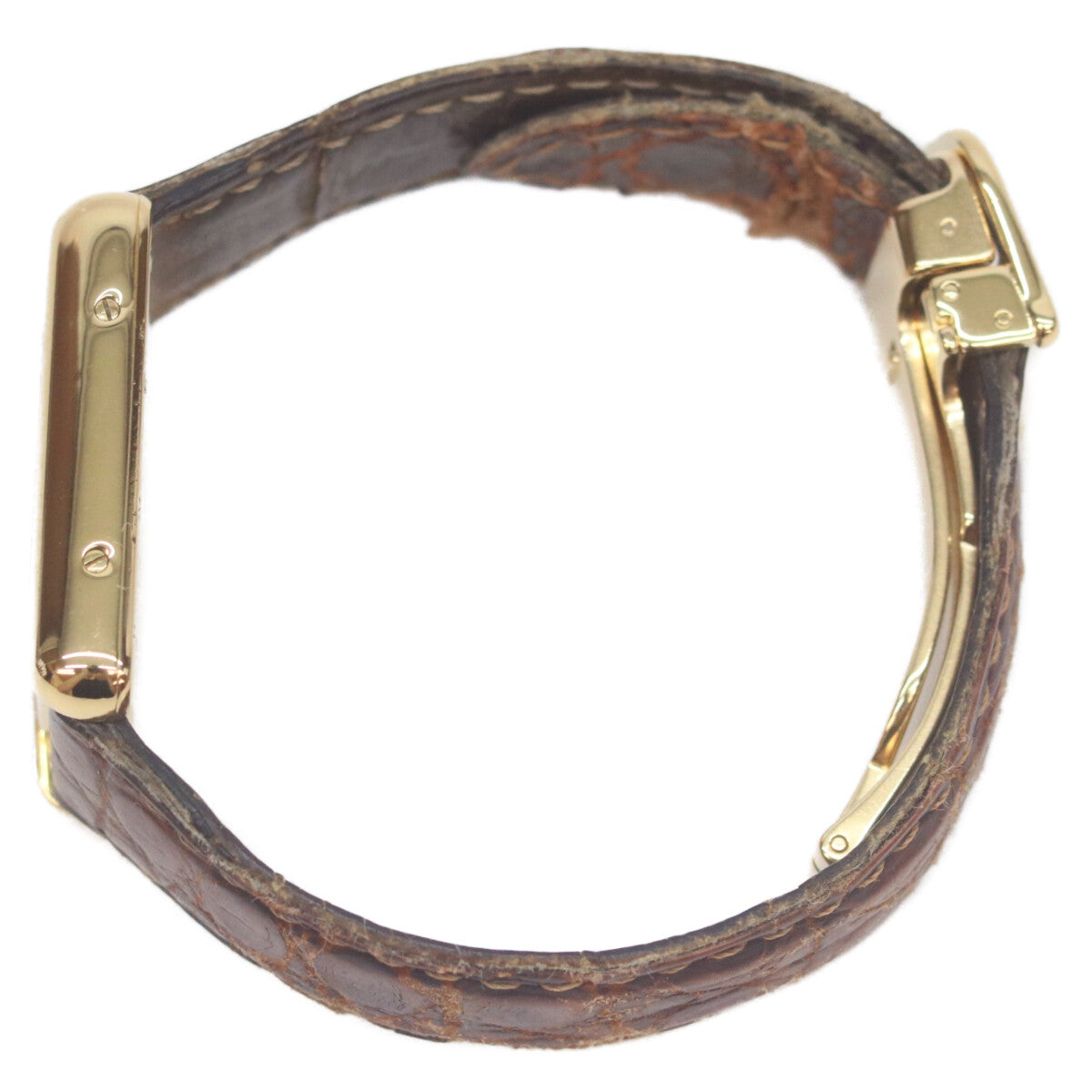 Cartier カルティエ 99-00s W1013654 925 マストタンクヴェルメイユSM後期 飛びローマアイボリー文字盤 QZ 革 腕時計