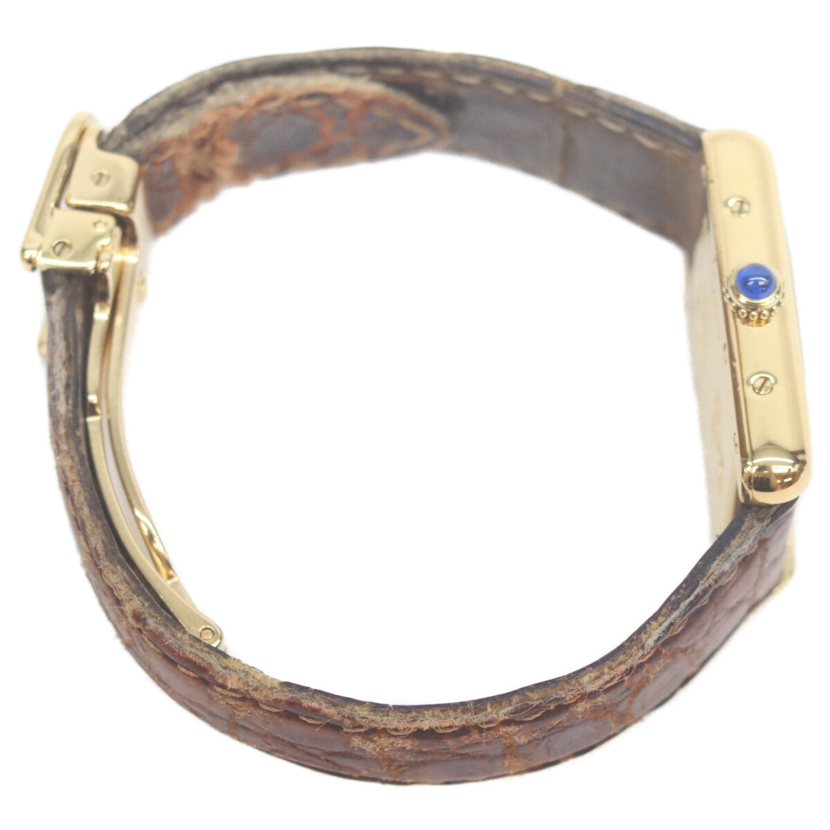 Cartier カルティエ 99-00s W1013654 925 マストタンクヴェルメイユSM後期 飛びローマアイボリー文字盤 QZ 革 腕時計
