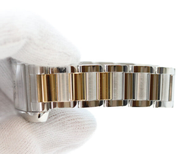Cartier カルティエ 14年 W5310046 YG SS タンクアングレーズSM シルバーギョーシェ彫り文字盤 QZ 腕時計