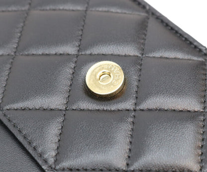 CHANEL シャネル A33814 ラム 黒 ゴールド金具 ココパール マトラッセ チェーンウォレット 財布 ショルダーバッグ