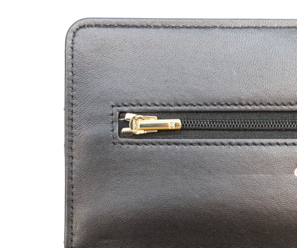 CHANEL シャネル A33814 ラム 黒 ゴールド金具 ココパール マトラッセ チェーンウォレット 財布 ショルダーバッグ