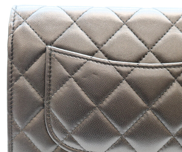 CHANEL シャネル A33814 ラム 黒 ゴールド金具 ココパール マトラッセ チェーンウォレット 財布 ショルダーバッグ