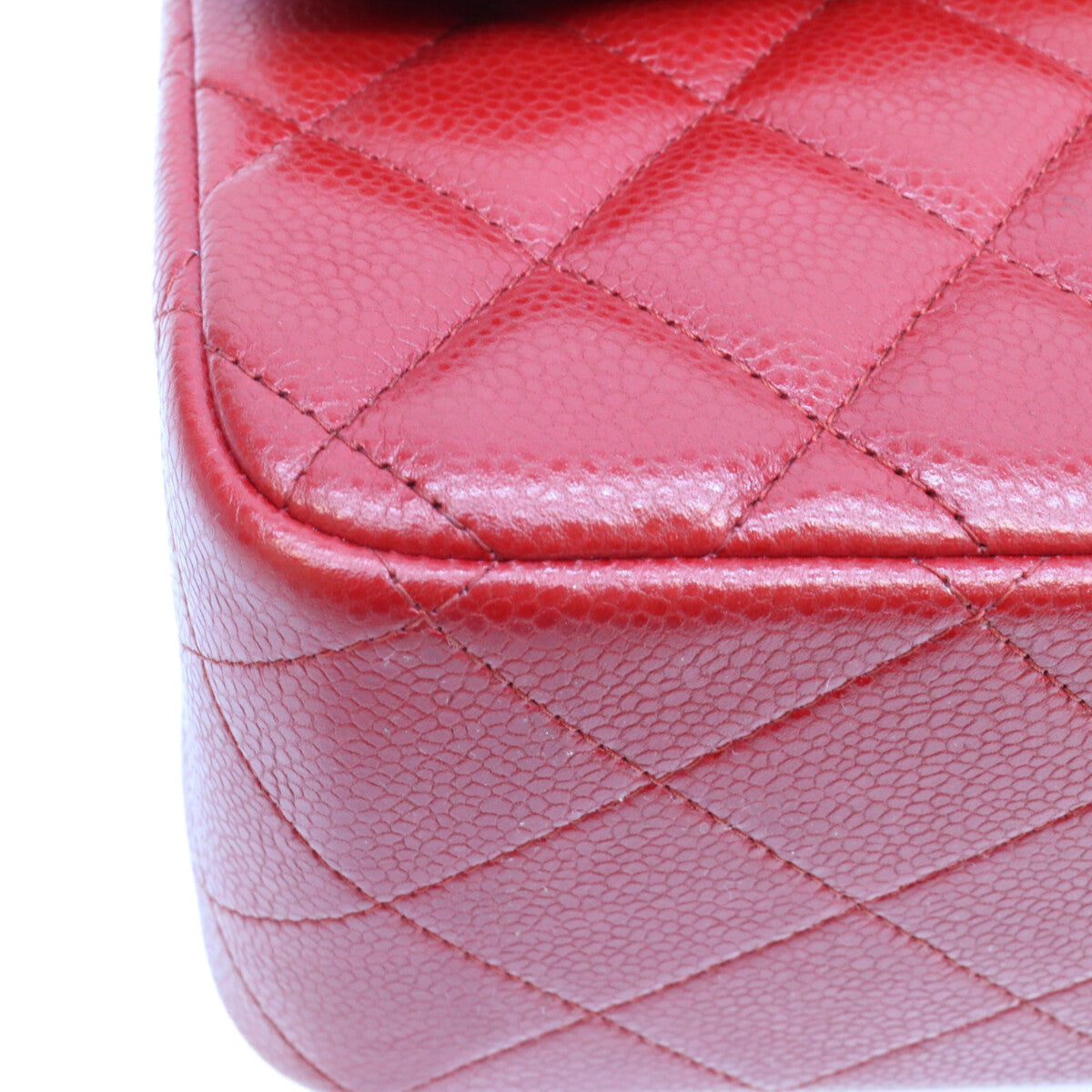 CHANEL シャネル 16番 A58600 赤 キャビア シルバー金具 ダブルフラップ デカマトラッセ30 ショルダーバッグ
