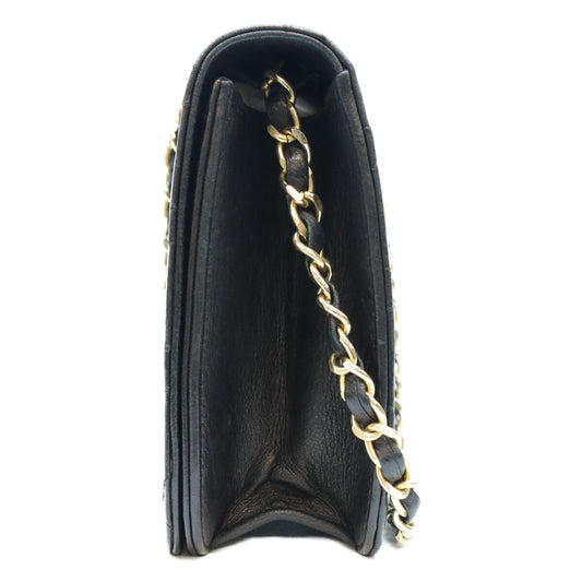 CHANEL シャネル 9番 黒 ラム ゴールド金具 フルフラップ ターンロック マトラッセ23 ショルダーバッグ