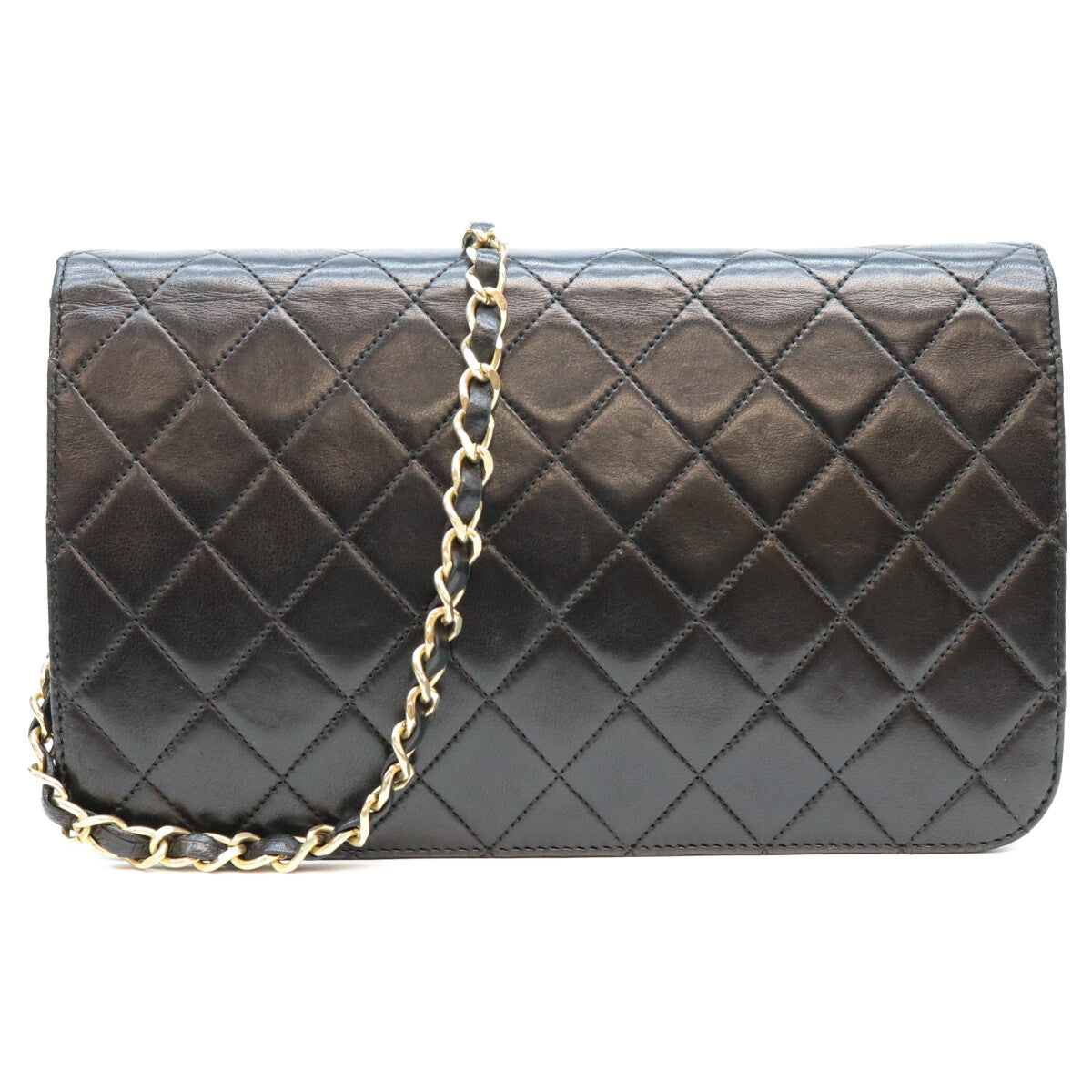 CHANEL シャネル 9番 黒 ラム ゴールド金具 フルフラップ ターンロック マトラッセ23 ショルダーバッグ