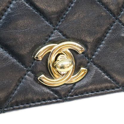 CHANEL シャネル 9番 黒 ラム ゴールド金具 フルフラップ ターンロック マトラッセ23 ショルダーバッグ