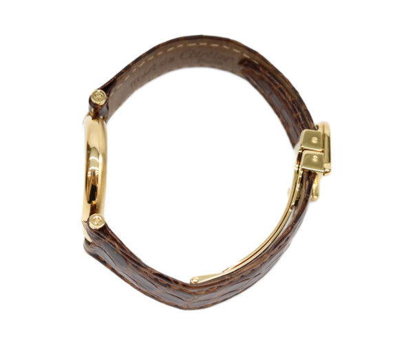 Cartier カルティエ 90s 925 マストヴァンドームヴェルメイユSM サイドトリニティ文字盤 QZ 革 腕時計