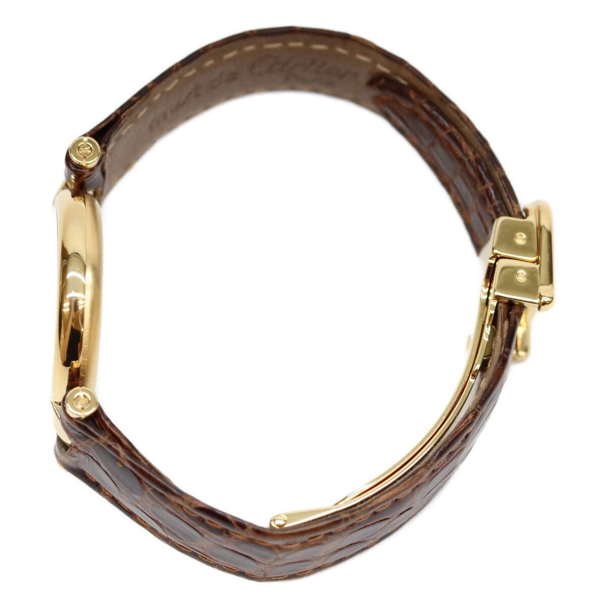 Cartier カルティエ 90s 925 マストヴァンドームヴェルメイユSM サイドトリニティ文字盤 QZ 革 腕時計