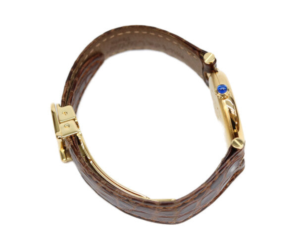 Cartier カルティエ 90s 925 マストヴァンドームヴェルメイユSM サイドトリニティ文字盤 QZ 革 腕時計