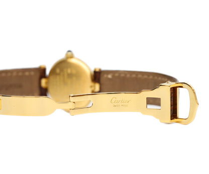 Cartier カルティエ 90s 925 マストヴァンドームヴェルメイユSM サイドトリニティ文字盤 QZ 革 腕時計