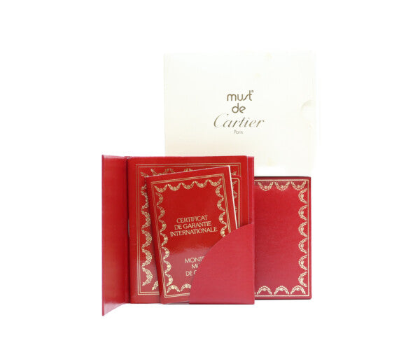 Cartier カルティエ W1006822 925 マストロンドLM ヴェルメイユ デイト アイボリーローマ文字盤 革 QZ 腕時計