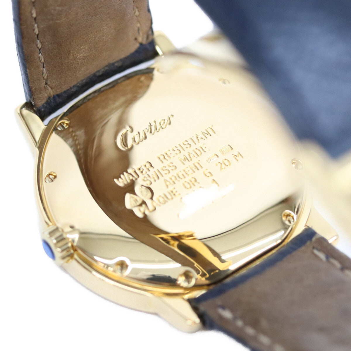 Cartier カルティエ W1006822 925 マストロンドLM ヴェルメイユ デイト アイボリーローマ文字盤 革 QZ 腕時計