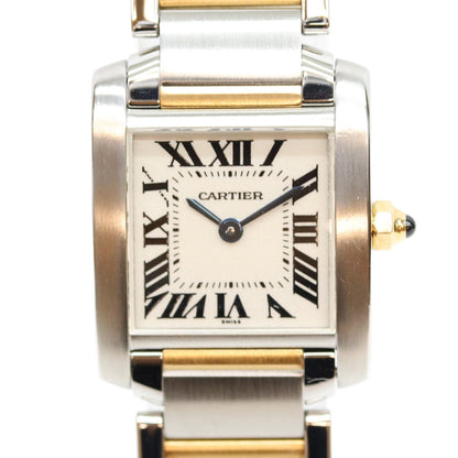 Cartier カルティエ W51007Q4 SS YG タンクフランセーズSM QZ 腕時計