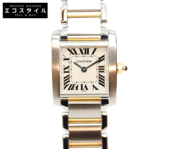 Cartier カルティエ W51007Q4 SS YG タンクフランセーズSM QZ 腕時計