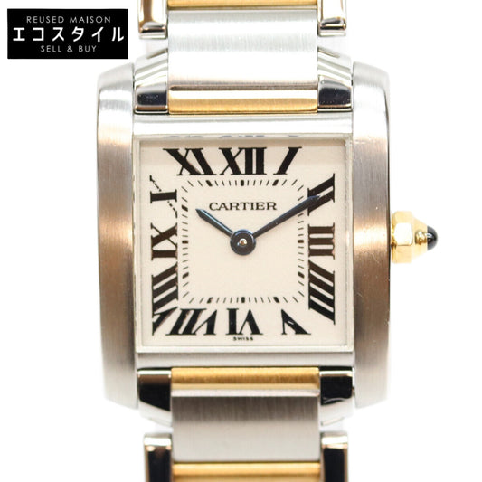 Cartier カルティエ W51007Q4 SS YG タンクフランセーズSM QZ 腕時計