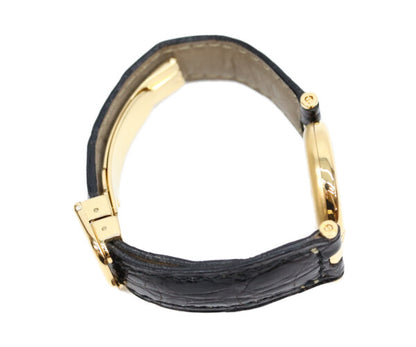Cartier カルティエ 80-90s 925 マストヴァンドームヴェルメイユSM アラビアシルバー文字盤 QZ 黒革 腕時計