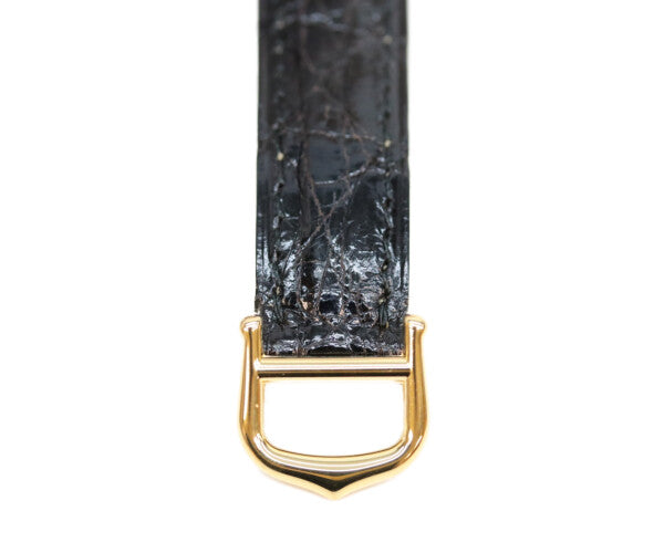 Cartier カルティエ 80-90s 925 マストヴァンドームヴェルメイユSM アラビアシルバー文字盤 QZ 黒革 腕時計