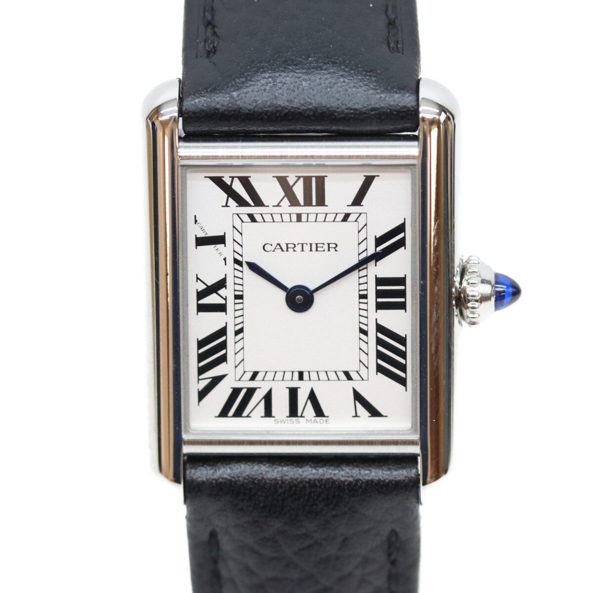 Cartier カルティエ 21年 WSTA0042 SS タンクマストSM シルバー文字盤 QZ 革 腕時計