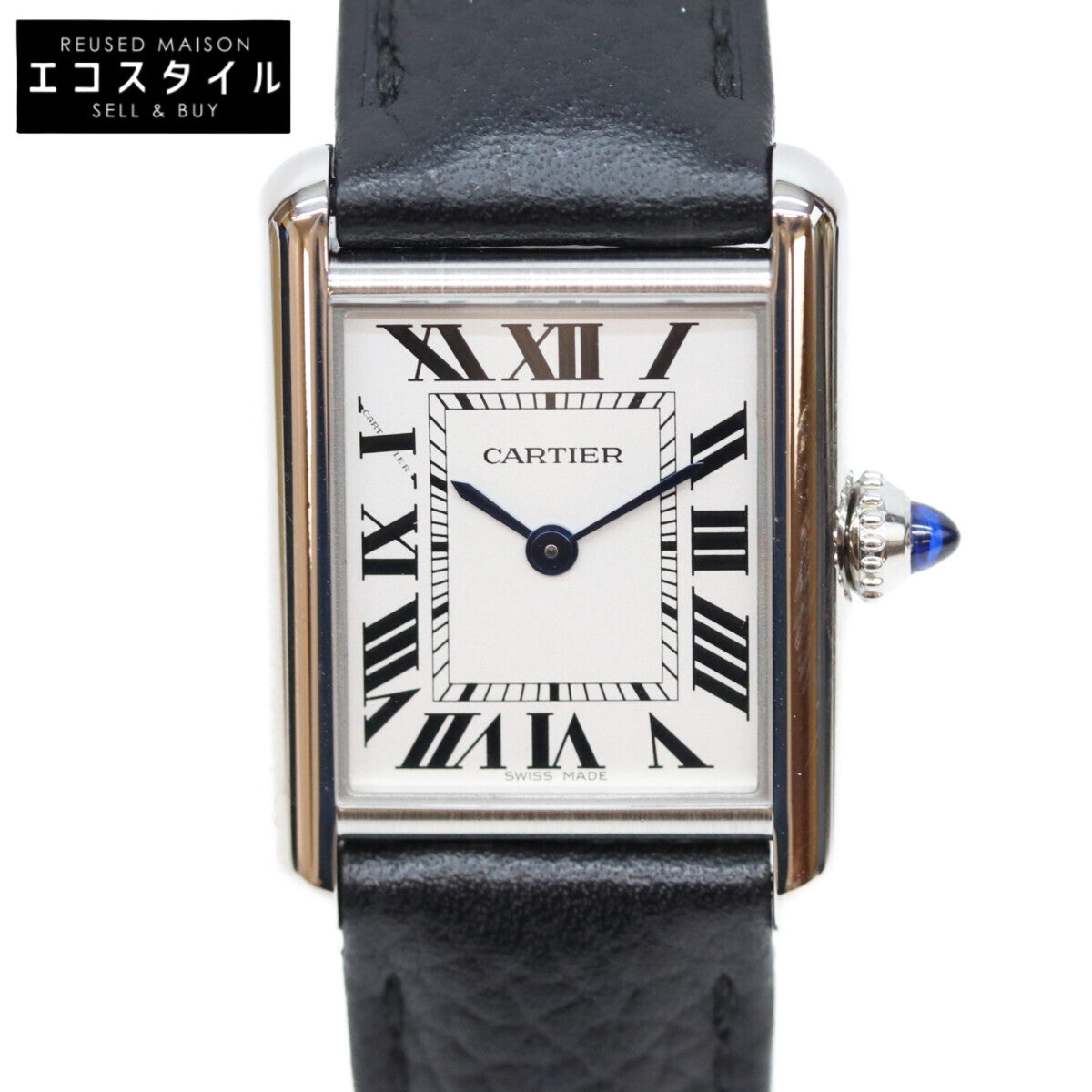Cartier カルティエ 21年 WSTA0042 SS タンクマストSM シルバー文字盤 QZ 革 腕時計