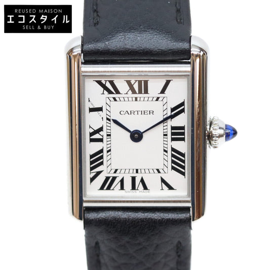 Cartier カルティエ 21年 WSTA0042 SS タンクマストSM シルバー文字盤 QZ 革 腕時計