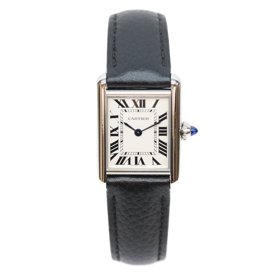 Cartier カルティエ 21年 WSTA0042 SS タンクマストSM シルバー文字盤 QZ 革 腕時計