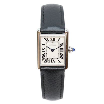 Cartier カルティエ 21年 WSTA0042 SS タンクマストSM シルバー文字盤 QZ 革 腕時計