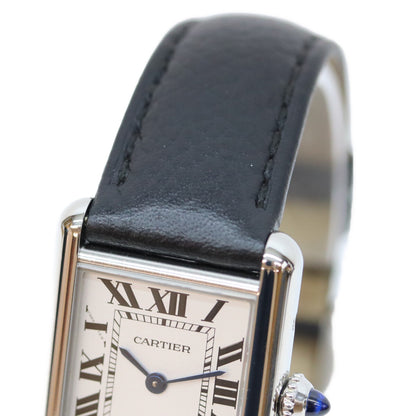 Cartier カルティエ 21年 WSTA0042 SS タンクマストSM シルバー文字盤 QZ 革 腕時計