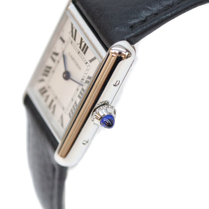 Cartier カルティエ 21年 WSTA0042 SS タンクマストSM シルバー文字盤 QZ 革 腕時計