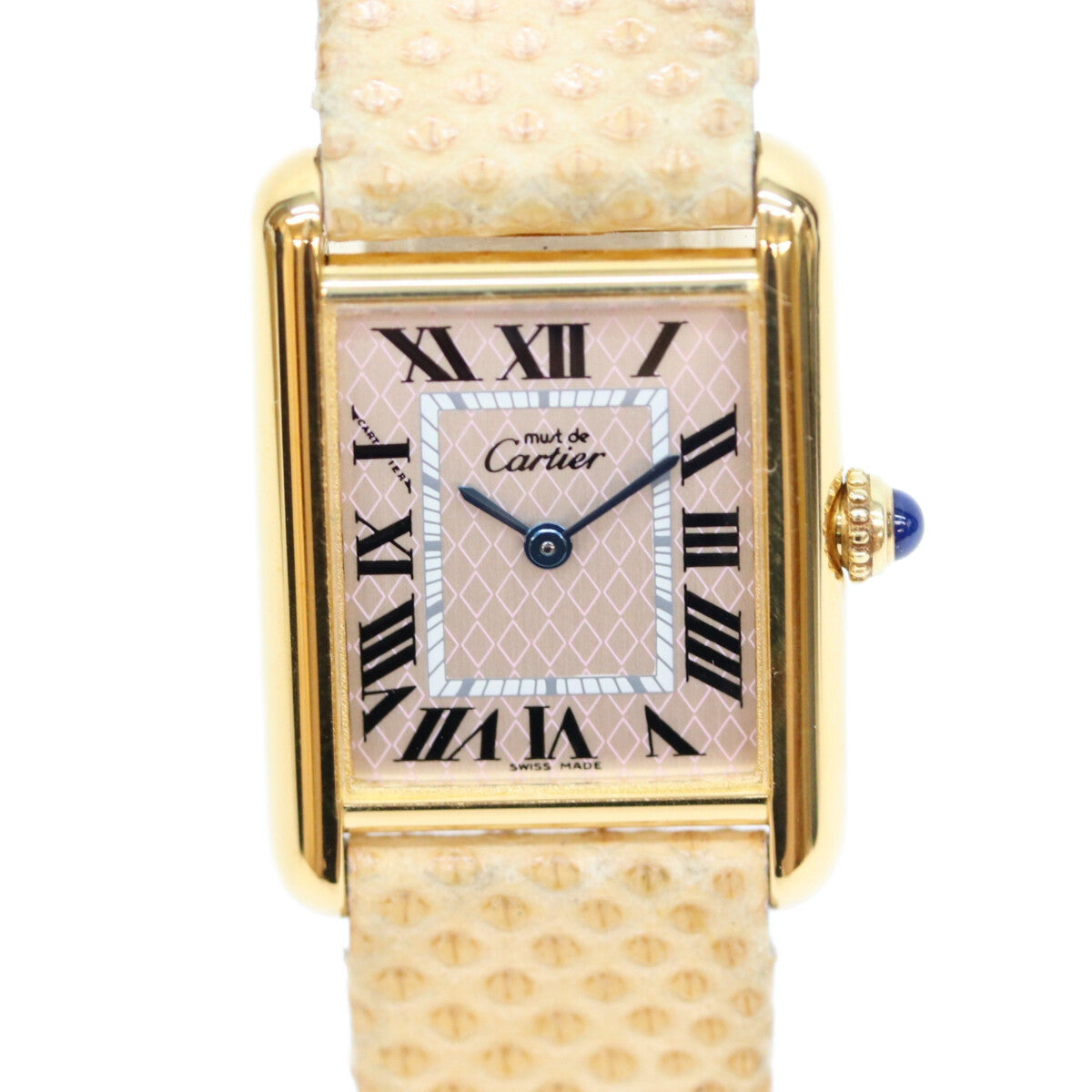 Cartier カルティエ 04年 W1018687 925 マストタンクMMヴェルメイユ アクアリーノ 革 QZ 腕時計