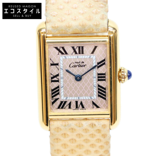 Cartier カルティエ 04年 W1018687 925 マストタンクMMヴェルメイユ アクアリーノ 革 QZ 腕時計