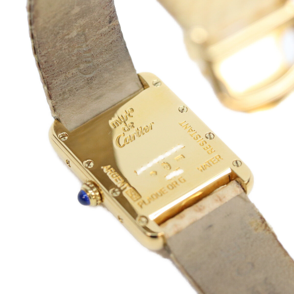 Cartier カルティエ 04年 W1018687 925 マストタンクMMヴェルメイユ アクアリーノ 革 QZ 腕時計