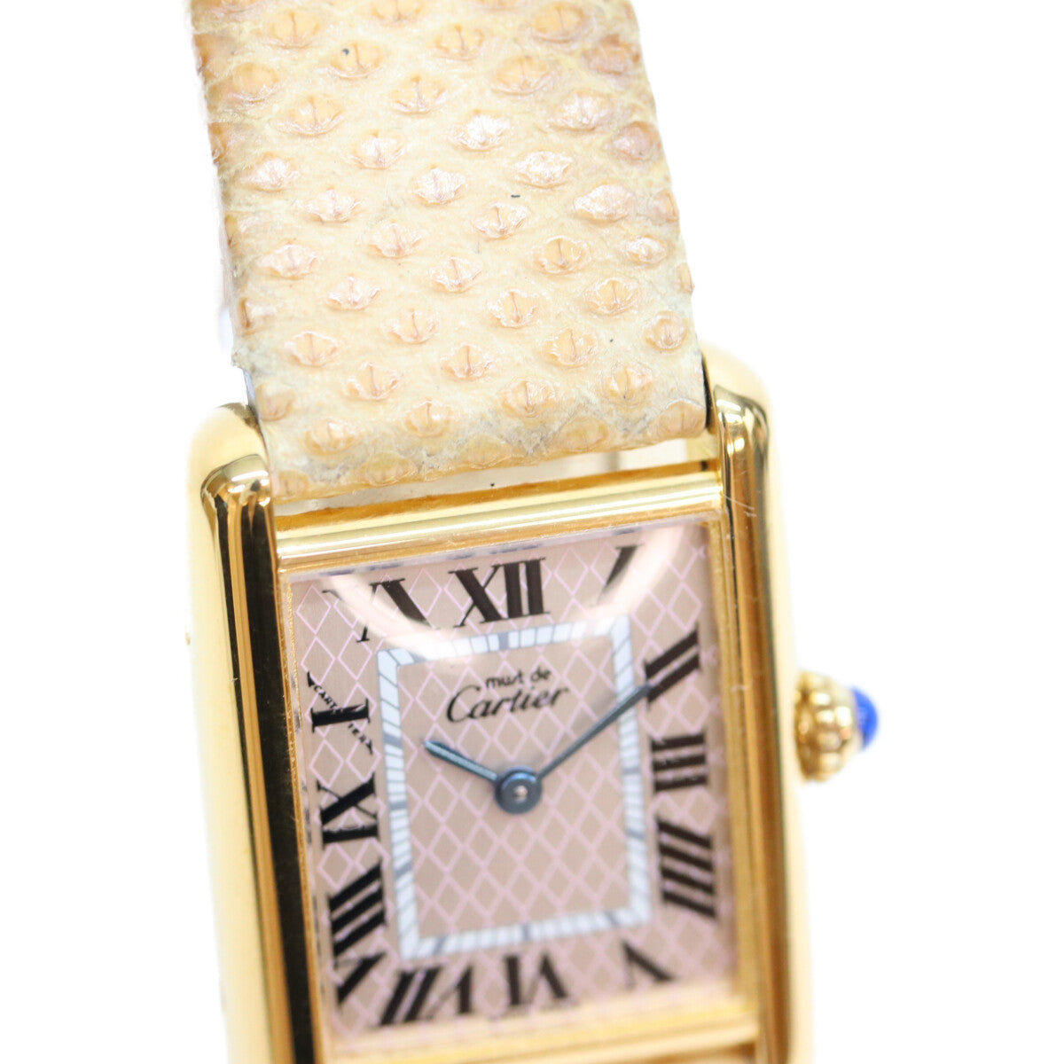 Cartier カルティエ 04年 W1018687 925 マストタンクMMヴェルメイユ アクアリーノ 革 QZ 腕時計