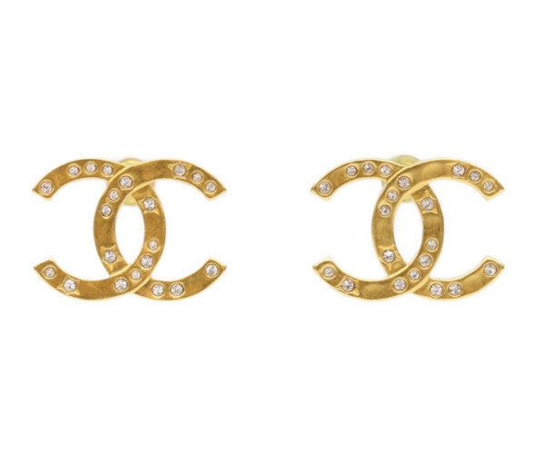 CHANEL シャネル B24K ゴールド ラインストーン ココマークピアス ピアス