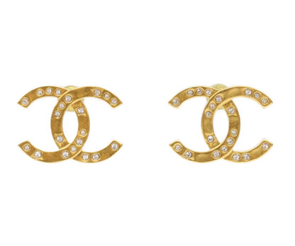 CHANEL シャネル B24K ゴールド ラインストーン ココマークピアス ピアス