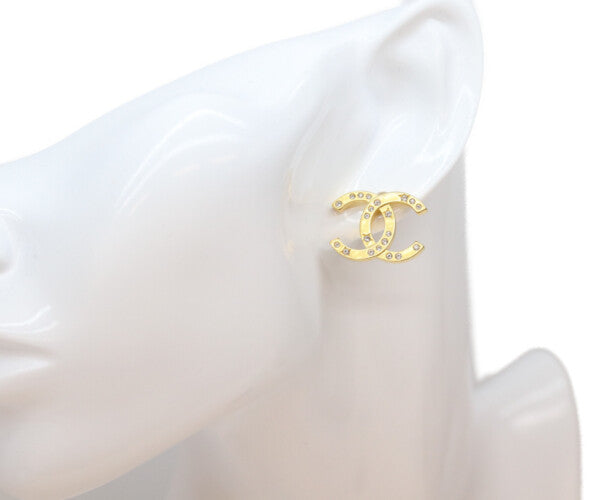CHANEL シャネル B24K ゴールド ラインストーン ココマークピアス ピアス