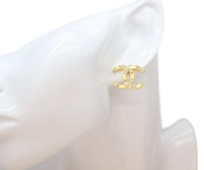 CHANEL シャネル B24K ゴールド ラインストーン ココマークピアス ピアス
