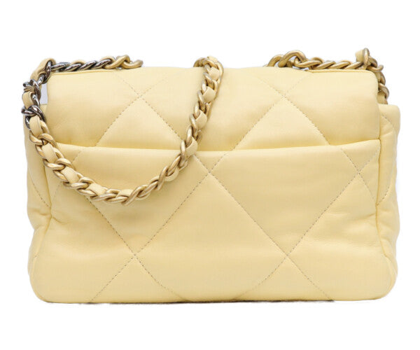 CHANEL シャネル AS1160 イエロー ラムスキン シャネル19 スモール チェーンショルダーバッグ ショルダーバッグ