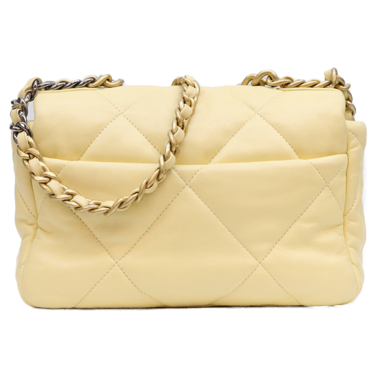 CHANEL シャネル AS1160 イエロー ラムスキン シャネル19 スモール チェーンショルダーバッグ ショルダーバッグ