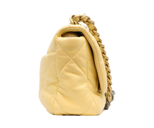 CHANEL シャネル AS1160 イエロー ラムスキン シャネル19 スモール チェーンショルダーバッグ ショルダーバッグ