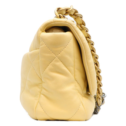 CHANEL シャネル AS1160 イエロー ラムスキン シャネル19 スモール チェーンショルダーバッグ ショルダーバッグ