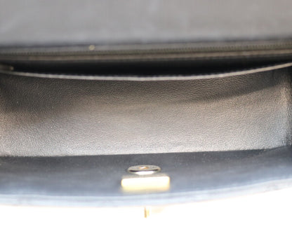 CHANEL シャネル AS2431 黒 ラム G金具 トップハンドル ミニマトラッセ20 ショルダーバッグ