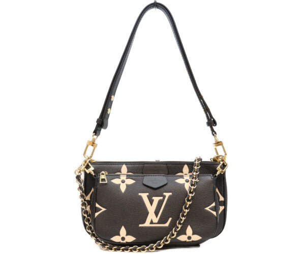 LOUIS VUITTON ルイヴィトン M45777 バイカラーモノグラムアンプラント ブラッククリーム ミュルティポシェットアクセソワール ショルダーバッグ