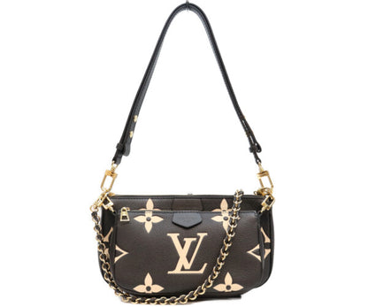 LOUIS VUITTON ルイヴィトン M45777 バイカラーモノグラムアンプラント ブラッククリーム ミュルティポシェットアクセソワール ショルダーバッグ