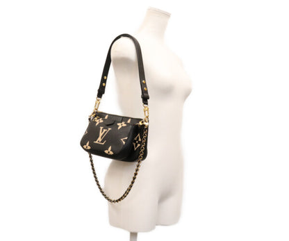 LOUIS VUITTON ルイヴィトン M45777 バイカラーモノグラムアンプラント ブラッククリーム ミュルティポシェットアクセソワール ショルダーバッグ