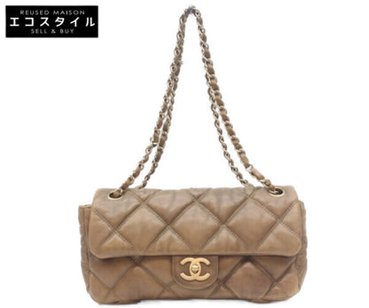 CHANEL シャネル 11番 ヴィンテージブラウン カーフ バブルキルト ゴールド金具 チェーンショルダー ショルダーバッグ