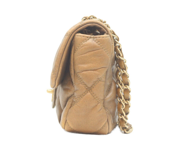 CHANEL シャネル 11番 ヴィンテージブラウン カーフ バブルキルト ゴールド金具 チェーンショルダー ショルダーバッグ