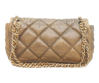 CHANEL シャネル 11番 ヴィンテージブラウン カーフ バブルキルト ゴールド金具 チェーンショルダー ショルダーバッグ